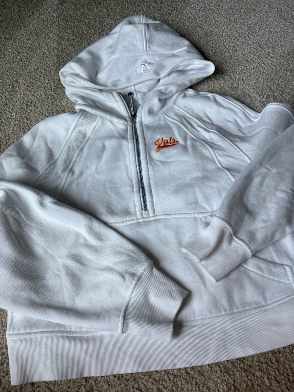 Lululemon Tennessee Vols Scuba White Half-Zip Hoodie
